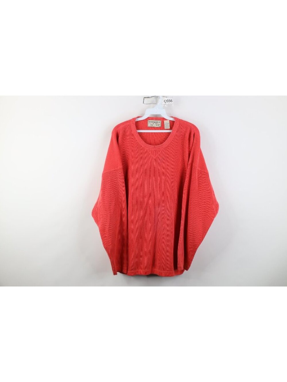Vtg 90s Streetwear Mens Large Distressed Blank Chunky Ribbed Knit Sweater Cotton